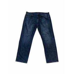 Lucky Brand Mens 221 Straight Denim 40x30 Dark Wash Denim Blue Jeans